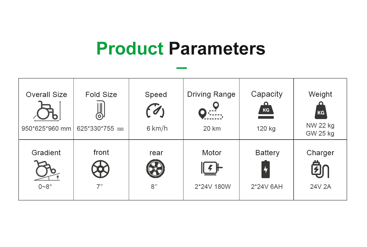 D03 معلمات الكرسي المتحرك الكهربائي