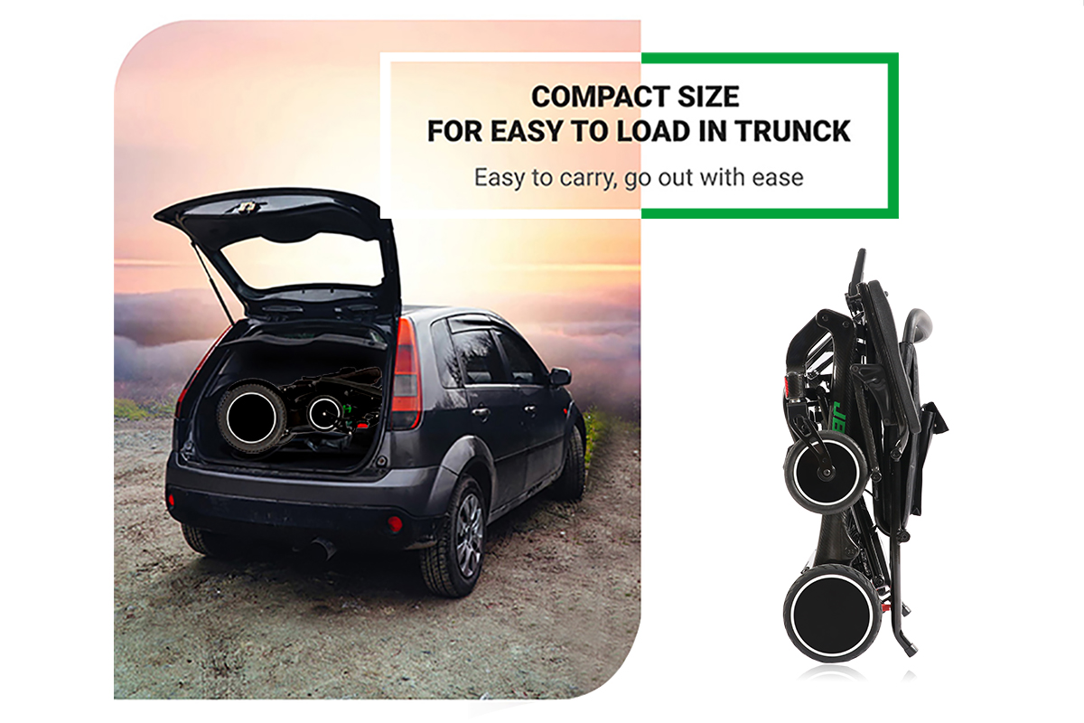 كرسي متحرك كهربائي خفيف الوزن قابل للطي