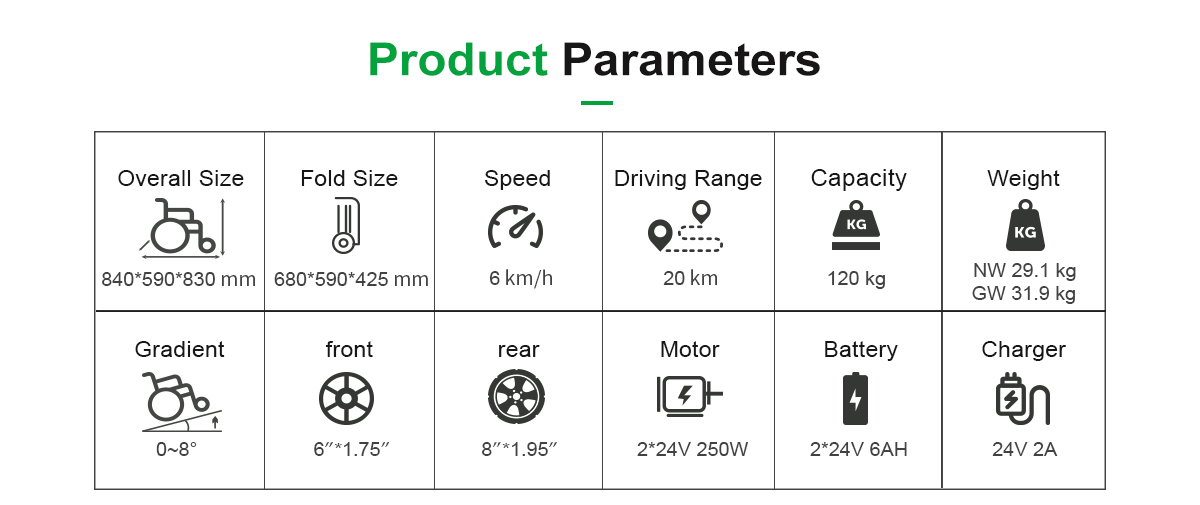 D07 معلمات الكرسي المتحرك الكهربائي