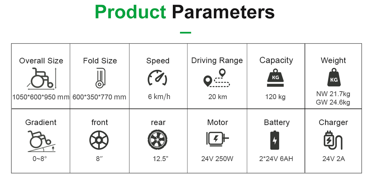 DC03 معلمات كرسي متحرك كهربائي