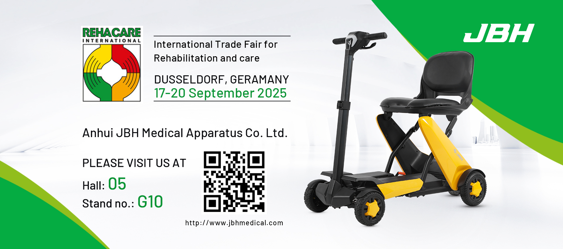 JBH سيشارك في معرض إعادة التأهيل والرعاية الدولية في دوسلدورف ، ألمانيا
